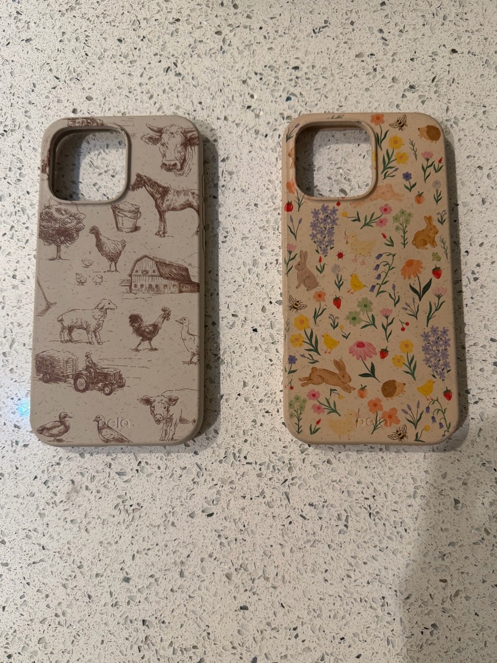 New Pela IPhone Cases - Floral & Farm Animal Beige Phone Case